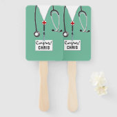 Afstuderen van de verpleegschool of de Medische Sc Handwaaier (Voorkant en achterkant)