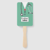 Afstuderen van de verpleegschool of de Medische Sc Handwaaier (Achterkant)