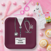 Afstuderen van de verpleegschool papieren bordje (Feest)