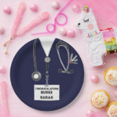 Afstuderen van de verpleegschool papieren bordje (Feest)