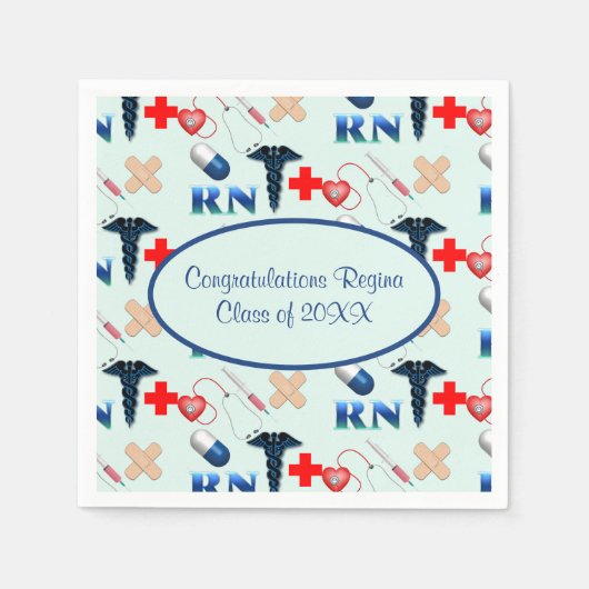 Afstuderen van de verpleegschool servet (Voorkant)