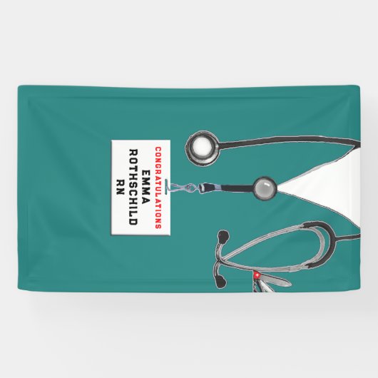 Afstuderen van de verpleegschool spandoek (Horizontaal)