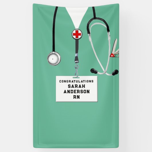 Afstuderen van de verpleegschool spandoek (Verticaal)