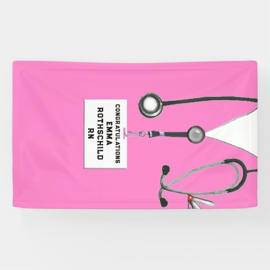 Afstuderen van de verpleegschool spandoek (Horizontaal)