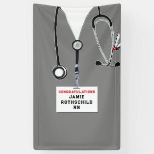 Afstuderen van de verpleegschool spandoek