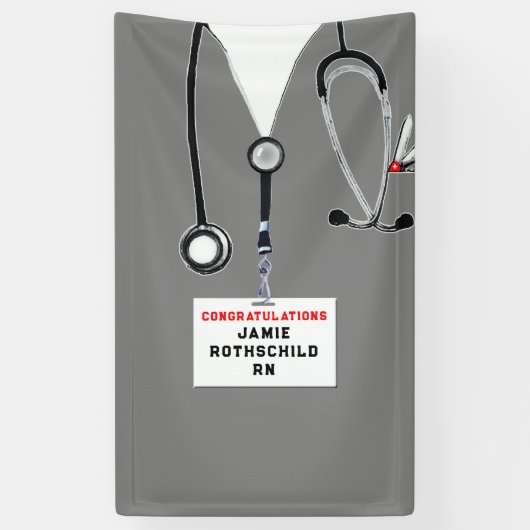 Afstuderen van de verpleegschool spandoek (Verticaal)