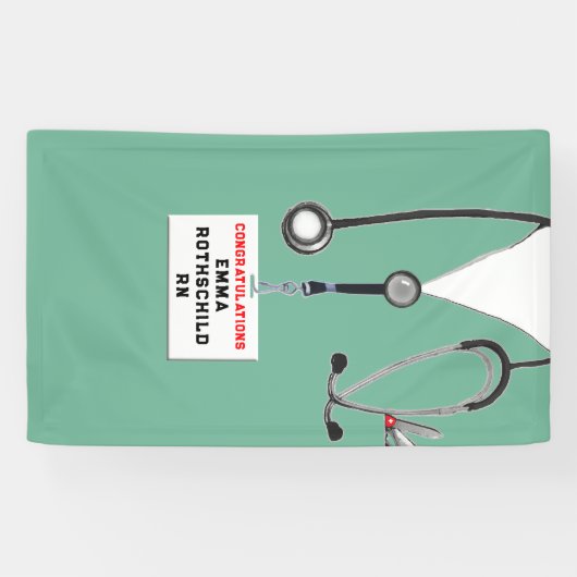 Afstuderen van de verpleegschool spandoek (Horizontaal)