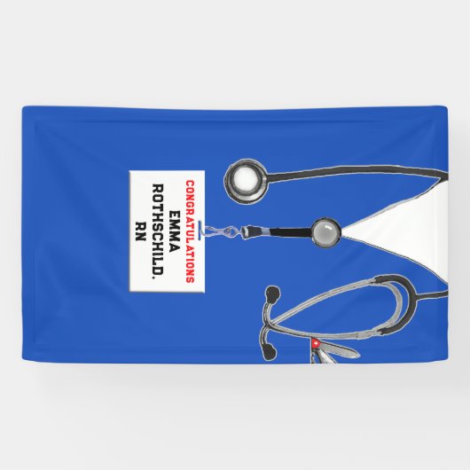 Afstuderen van de verpleegschool spandoek (Horizontaal)