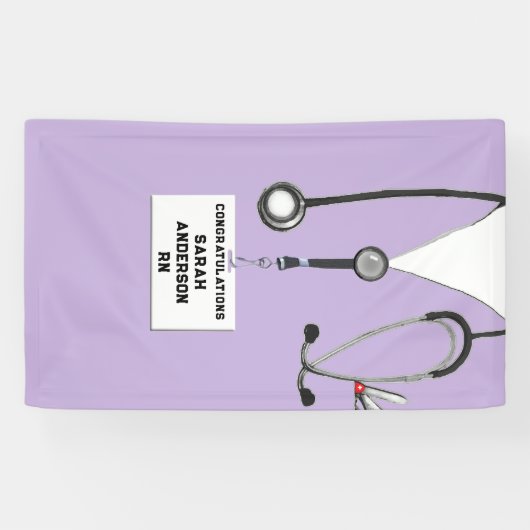 Afstuderen van de verpleegschool spandoek (Horizontaal)