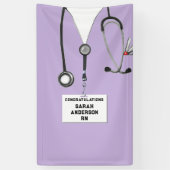 Afstuderen van de verpleegschool spandoek (Verticaal)