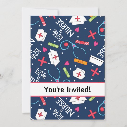 Afstuderen van de verpleegschool Vielebration Navy Kaart (Voorkant)