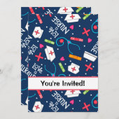 Afstuderen van de verpleegschool Vielebration Navy Kaart (Voorkant / Achterkant)