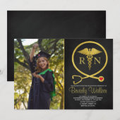 Afstuderen van de verpleegschool voor zwarte en go kaart (Voorkant / Achterkant)