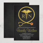 Afstuderen van de verpleegschool voor zwarte en go kaart (Voorkant / Achterkant)