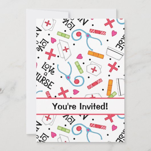 Afstuderen van de verpleegschool: White Red Kaart (Voorkant)