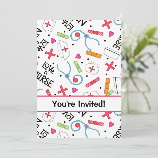 Afstuderen van de verpleegschool: White Red Kaart (Staand voorkant)