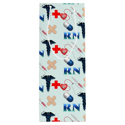 Afstuderen van de verpleegschool wijn cadeautas (Achterkant)