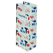 Afstuderen van de verpleegschool wijn cadeautas (Voorkant Gekanteld)