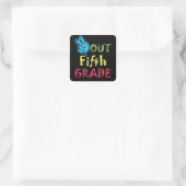 Afstuderen van de vijfde klas afgelopen dag vierkante sticker (Tas)