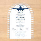 Afstuderen van de vliegschool voor piloot acryl uitnodigingen (Voorkant)