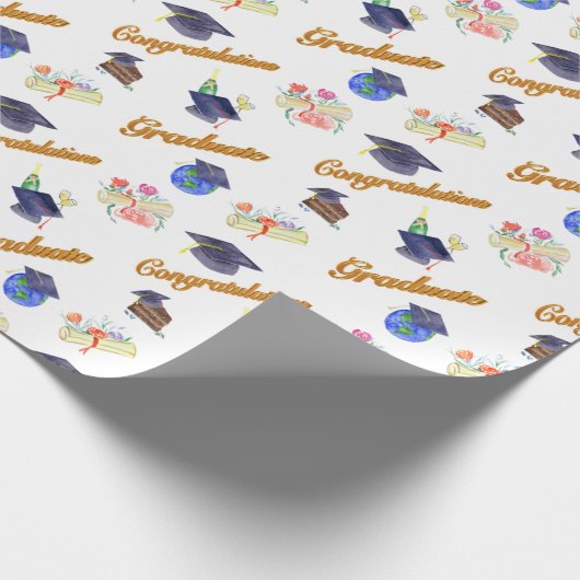 Afstuderen van de waterverf met Pet en diplomaat Cadeaupapier (Hoek)