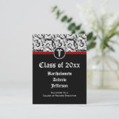 Afstuderen van de Zwarte en Witte Caduceus Medisch Kaart (Staand voorkant)