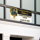 Afstuderen van de Zwarte & Gold Medical School Spandoek (Buitenkant Gebouw)