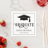 Afstuderen van de zwarte papierservet van 2023 servet (Insitu)