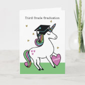 Afstuderen van derde graad gefeliciteerd Unicorn Kaart (Voorkant)