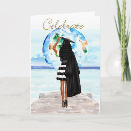 Afstuderen van een Afrikaans Amerikaans meisje Kaart