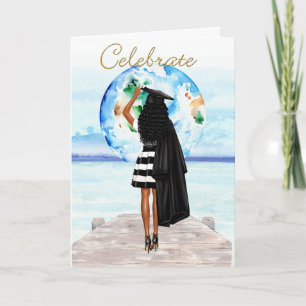 Afstuderen van een Afrikaans Amerikaans meisje Kaart