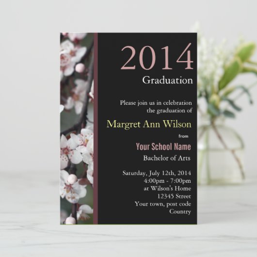 Afstuderen van een mooie bloem kaart (Staand voorkant)