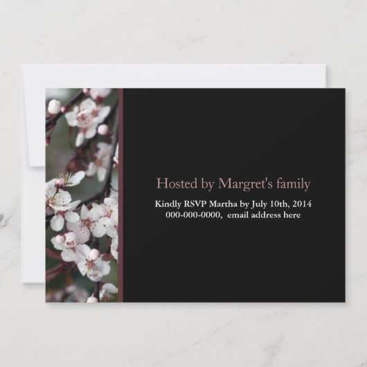 Afstuderen van een mooie bloem kaart (Achterkant)