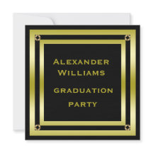 Afstuderen van Elegant Black & Gold Framed-Man