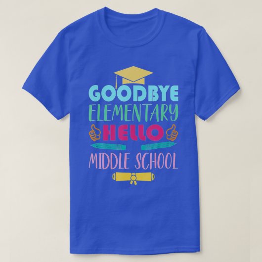 Afstuderen van elementaire schoolcadeaus naar midd t-shirt (Design voorkant)