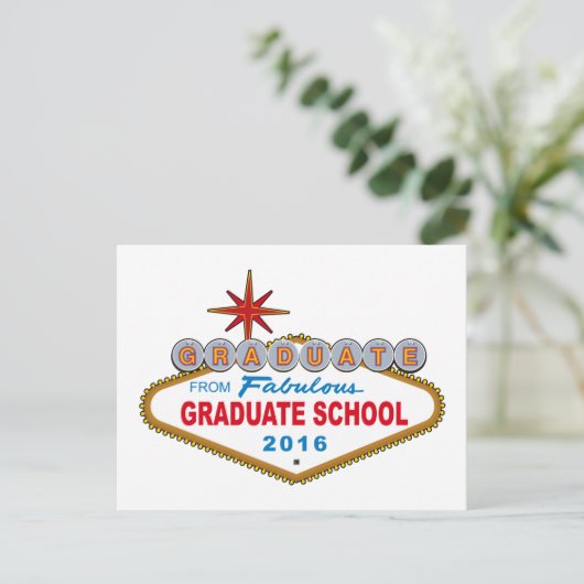 Afstuderen van Fabulous Afstuderen School 2016 (Ve Aankondigingskaart (Staand voorkant)