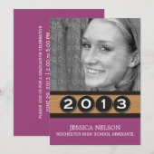 Afstuderen van Fuchsia Classy Keys Kaart (Voorkant / Achterkant)