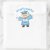 Afstuderen van Funny Boy Ronde Sticker (Tas)