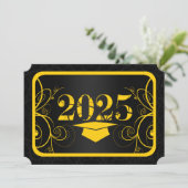 Afstuderen van geel en zwart Lijst Kaart (Staand voorkant)