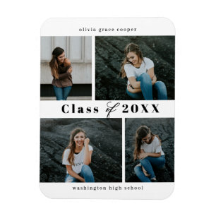 Afstuderen van geraffineerd collage, EDITABLE KLEU Magneet