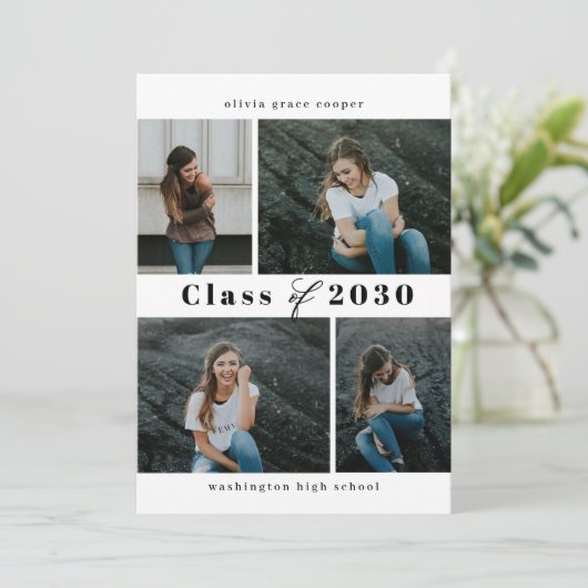 Afstuderen van geraffineerde collage EDITABLE KLEU Kaart (Staand voorkant)