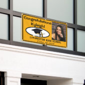 Afstuderen van Goud en zwart-wit Spandoek (Buitenkant Gebouw)