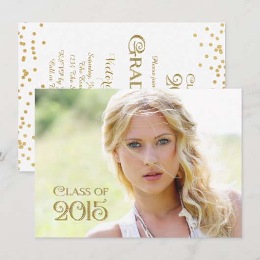 Afstuderen van goudConfetti Kaart (Voorkant / Achterkant)