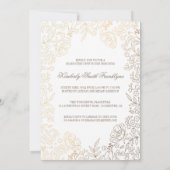 Afstuderen van gouden en witte Floral Kaart (Achterkant)