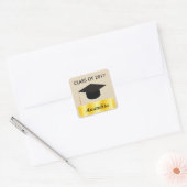 Afstuderen van goudLabel Vierkante Sticker (Envelop)