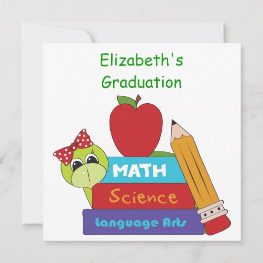 Afstuderen van Green Lady Turtle Aankondiging (Achterkant)