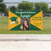 Afstuderen van groene en gouden vinyl Foto Spandoek (Insitu)
