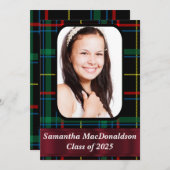 Afstuderen van groene en rode tartan kaart (Voorkant / Achterkant)