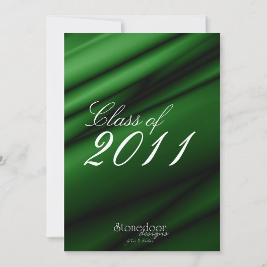 Afstuderen van groene zijde Uitnodiging/Aankondigi Kaart (Achterkant)