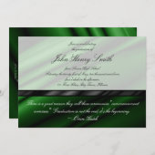 Afstuderen van groene zijde Uitnodiging/Aankondigi Kaart (Voorkant / Achterkant)